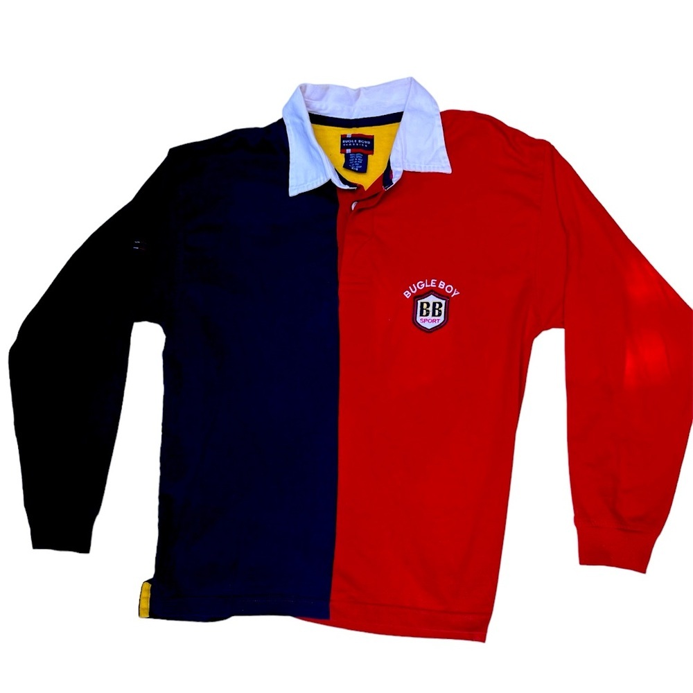 Vintage red / navy blue Bugle Boy long sleeve size large L